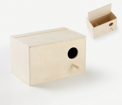 Nest Box - Wood - Small Parakeet (Horizontal)