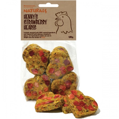 Naturals Hennys Strawberry Hearts 120g