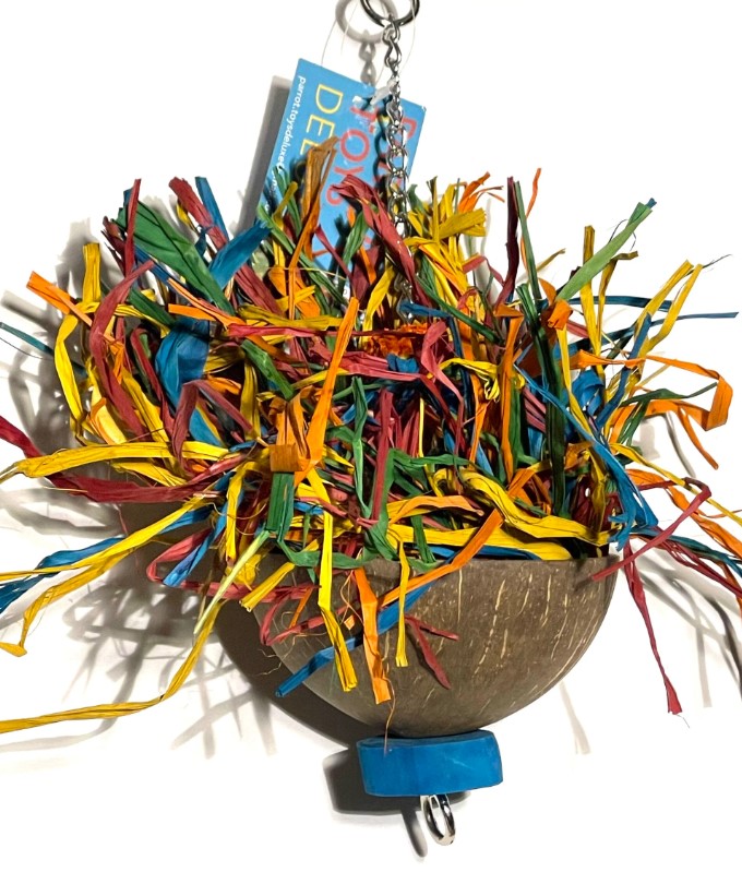 Toys Using Coconut Shell Hatched Coconut Toy Garden Feathers Bird Supplies | Poultry Supplies ...