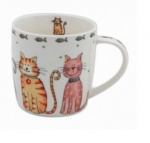 Cat Illustrations Mug - A (Five Large Cats)