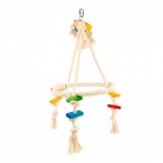 Colourful Cotton Rope Pyramid With Wood Blocks